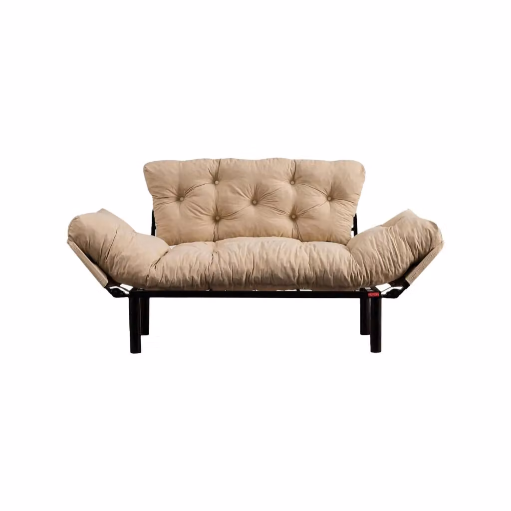 Guchol Divano Letto 2 Posti con Contenitore Click Clack Moderno Bianco Crema L: 155 cm, P: 70 cm – 2