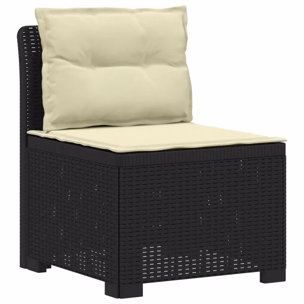 Divano da giardino singolo moderno in rattan con cuscini colore antracite L 70 cm x P 62 cm x H 55 cm – 2