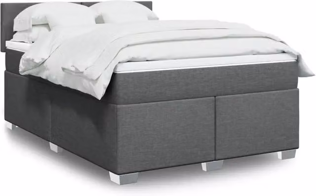 Letto Ibrido vidaXL con Giroletto a Molle e Materasso Grigio e Bianco L/P: 160 x 200 cm