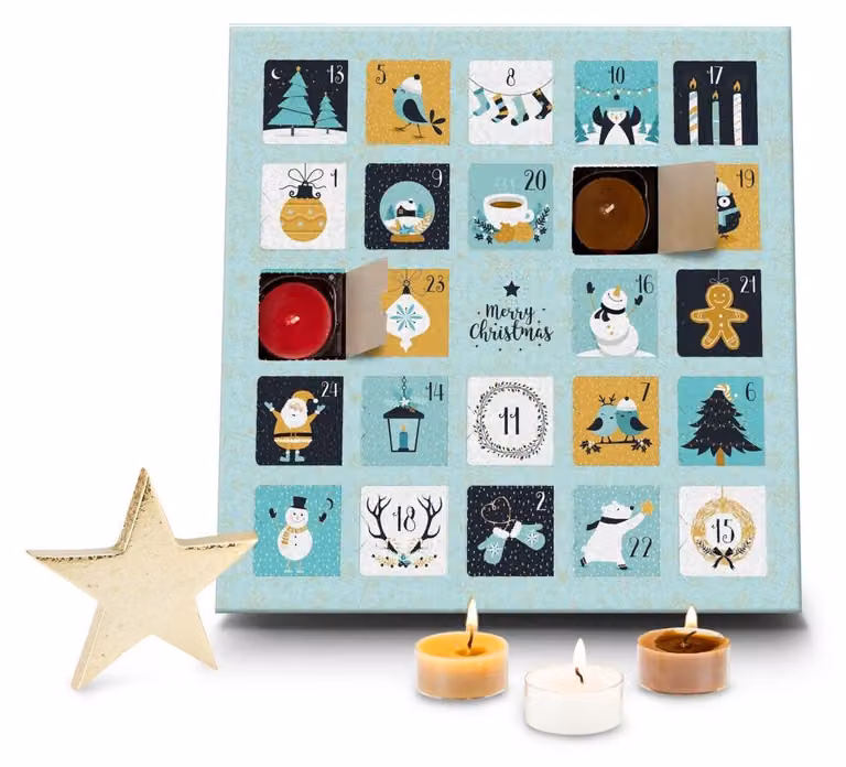 Solidchoice - Calendario dell'Avvento con 24 candele profumate per Natale