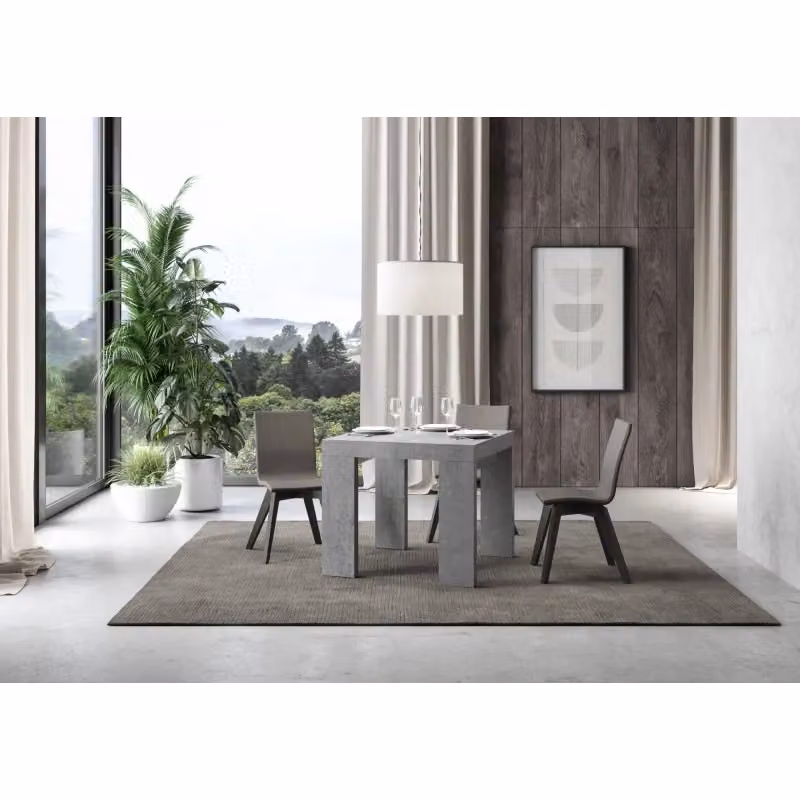 Tavolo da pranzo allungabile Itamoby moderno in stile geometrico grigio L/P/H: 90 x 90 x 77 cm, estensibile fino a 246 cm – 2