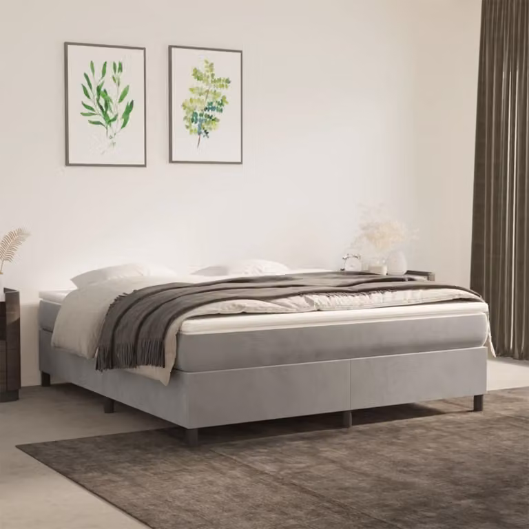 Maison Exclusive - Struttura Letto a Rete a Molle Grigio Chiaro 180x200 cm Velluto