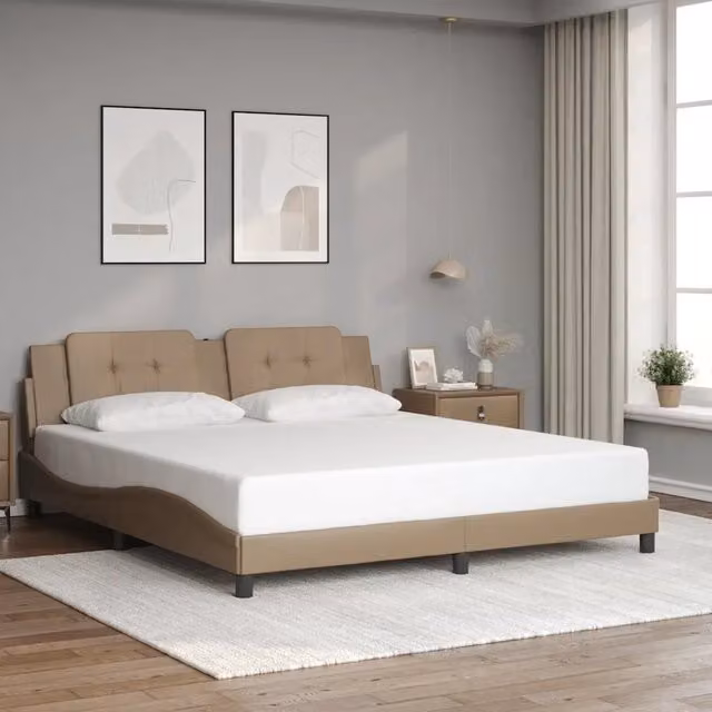 Giroletto senza materasso Zadar vidaXL in similpelle color cappuccino L/P: 180 x 200 cm