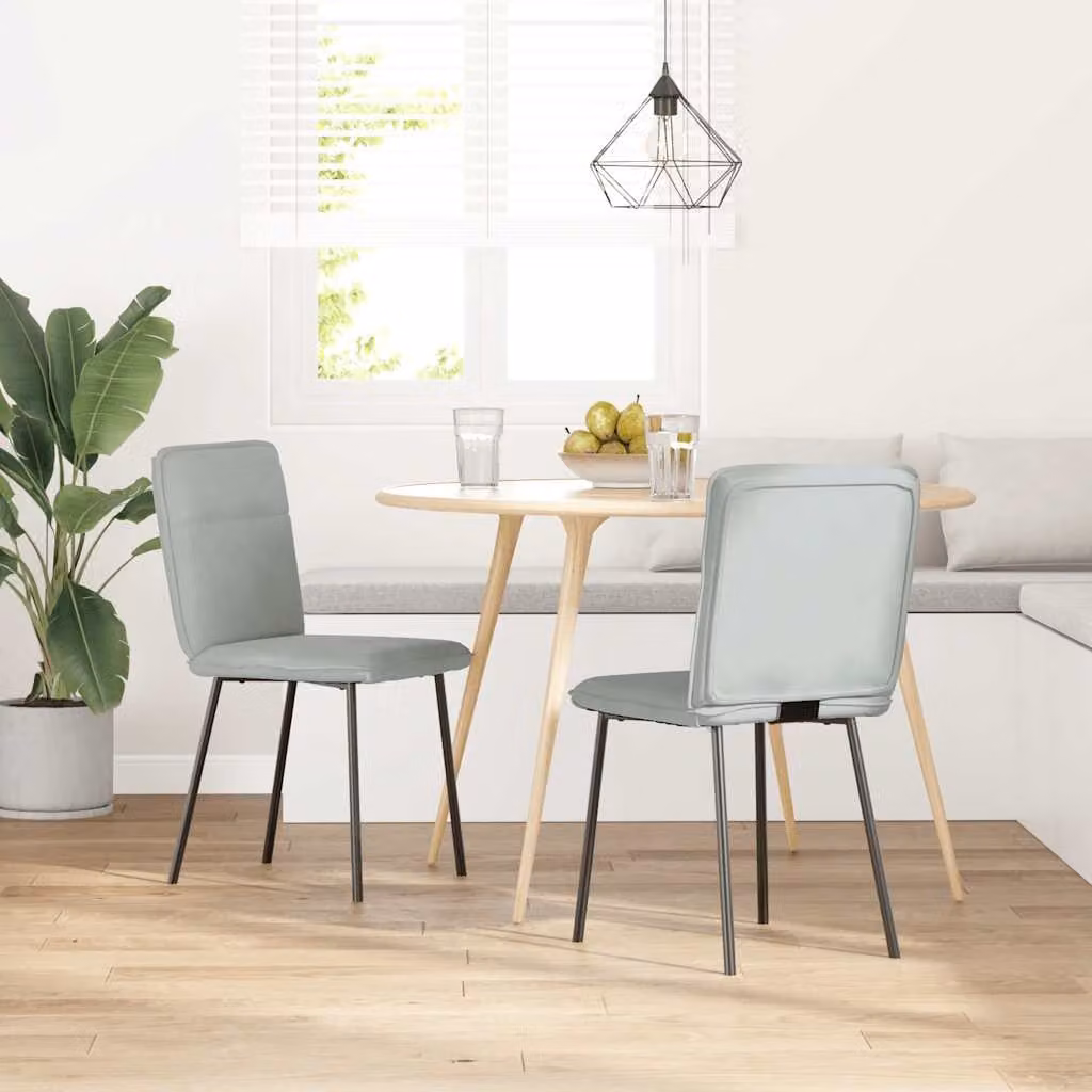 vidaXL Sedie da Pranzo 2 pz Grigio Chiaro in Velluto