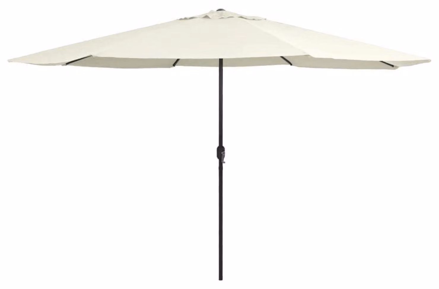 Ombrellone da giardino da 390 cm con manovella, protezione UV, ideale per terrazza, con palo in metallo, colore sabbia-bianco