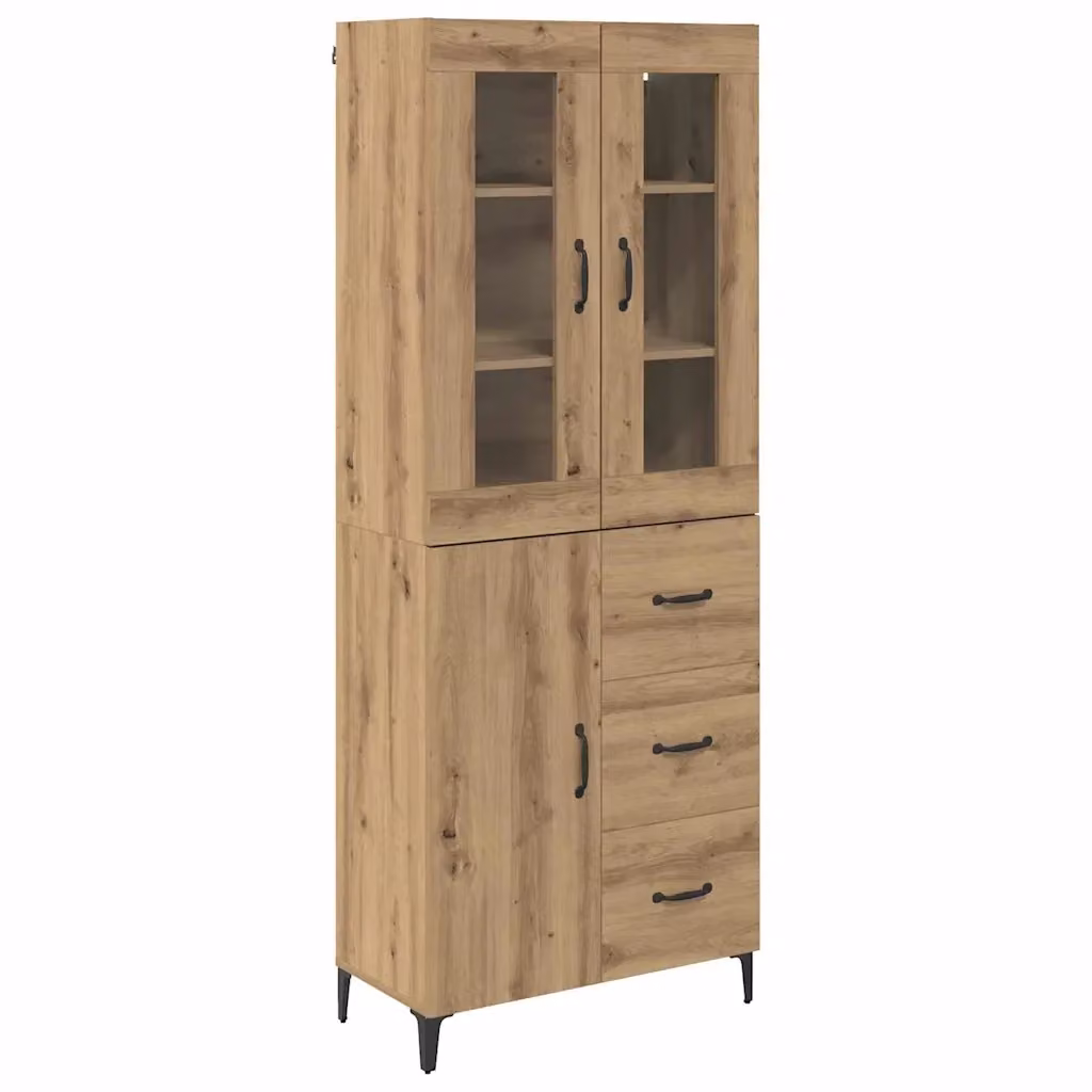 Credenza moderna vidaXL in legno color rovere marrone, L: 69,5 cm, P: 34 cm, H: 180 cm – 2