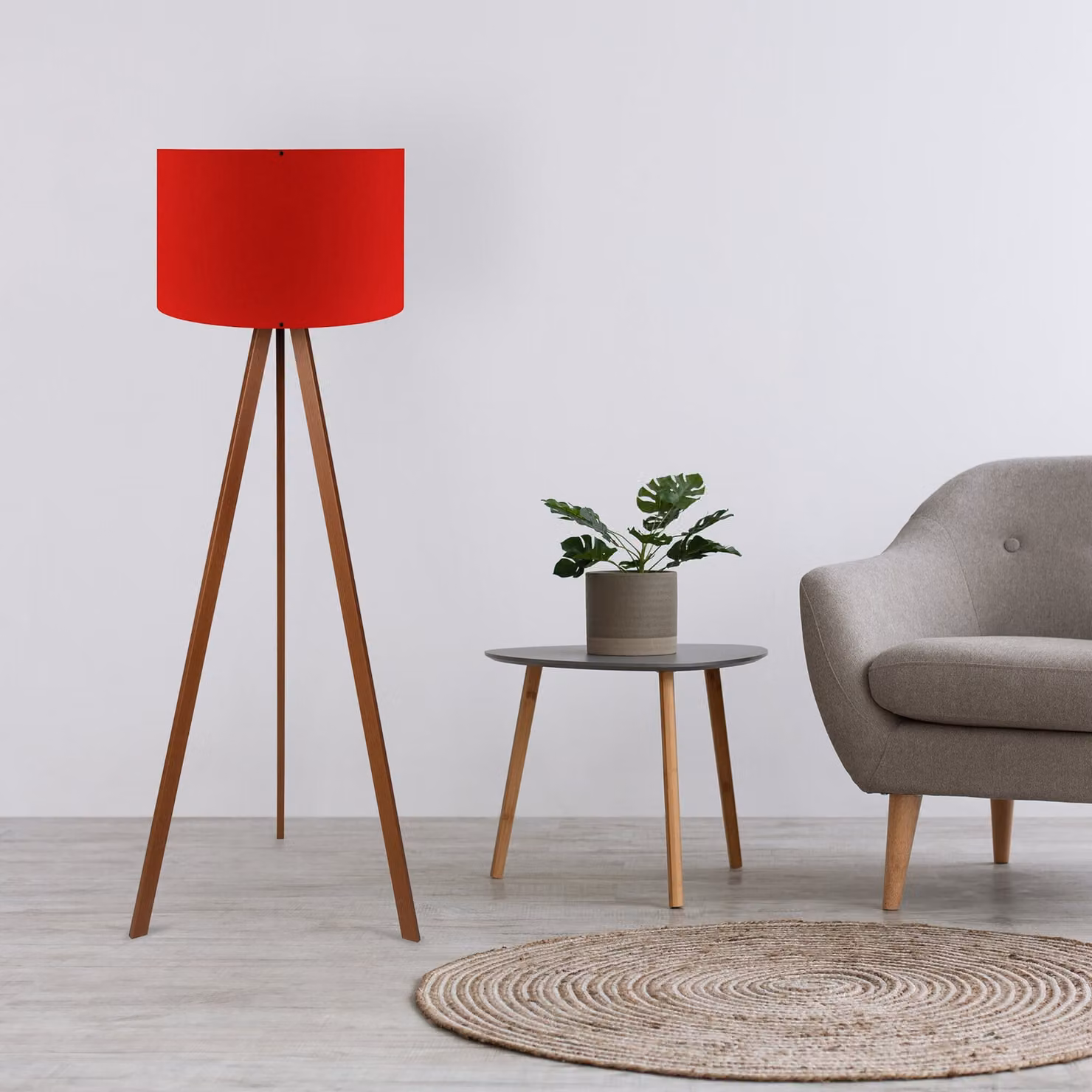 Opviq, AYD-1571, lampada da terra, rosso, MDF, 38 x 38 x 140 cm