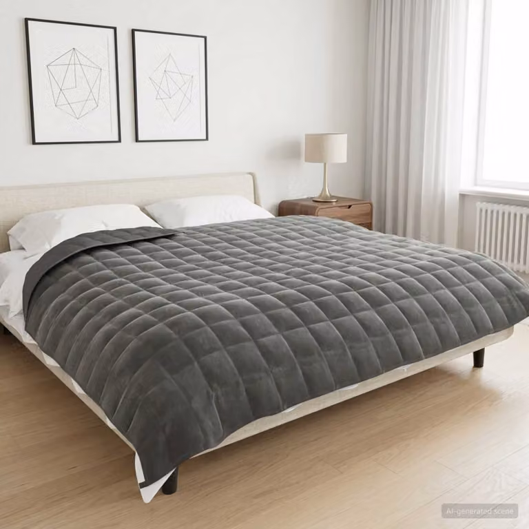 Coperta Ponderata vidaXL Antracite 100% Cotone 220 x 260 cm 15 kg