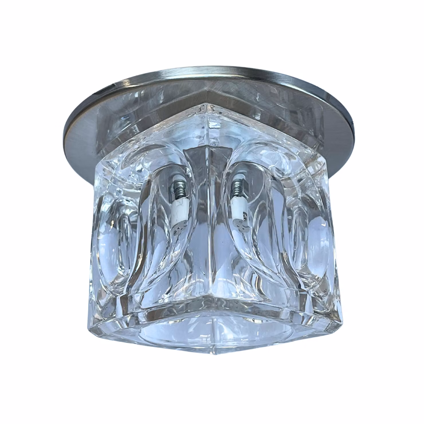 Lampada da incasso a soffitto con paralume quadrato in cristallo, base rotonda satinata 1xG4 20W Candellux