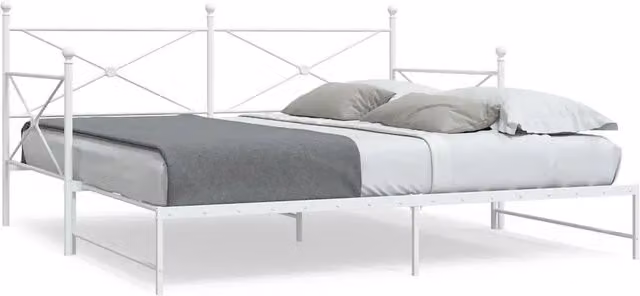 Divano Letto Estraibile Moderno vidaXL in Metallo Bianco L: 107 cm, P: 203 cm