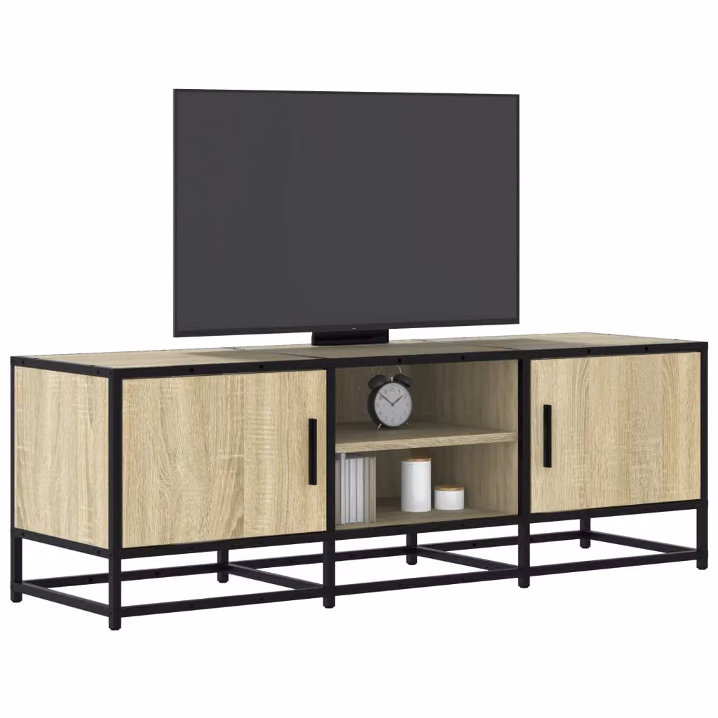 Mobile TV vidaXL in stile industriale, Rovere Sonoma e Metallo, L 120 x P 35 x H 41 cm