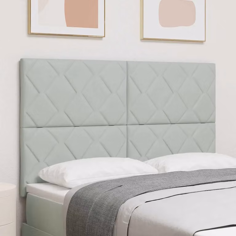 Testiera per letto vidaXL in velluto grigio chiaro, larghezza 160 cm