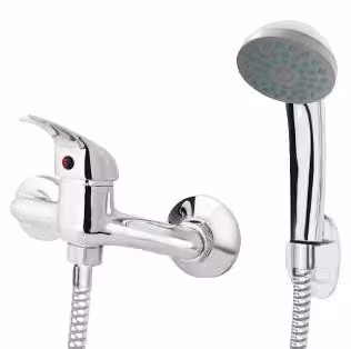 Miscelatore per doccia, montaggio a parete, design monocomando, finitura cromata