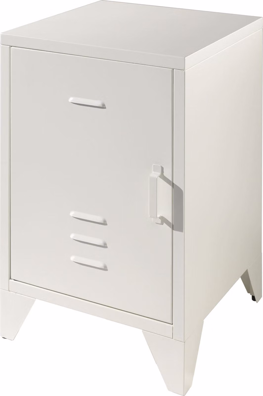 Comodino Kay 40x40x60 Comodino di design industriale in metallo bianco