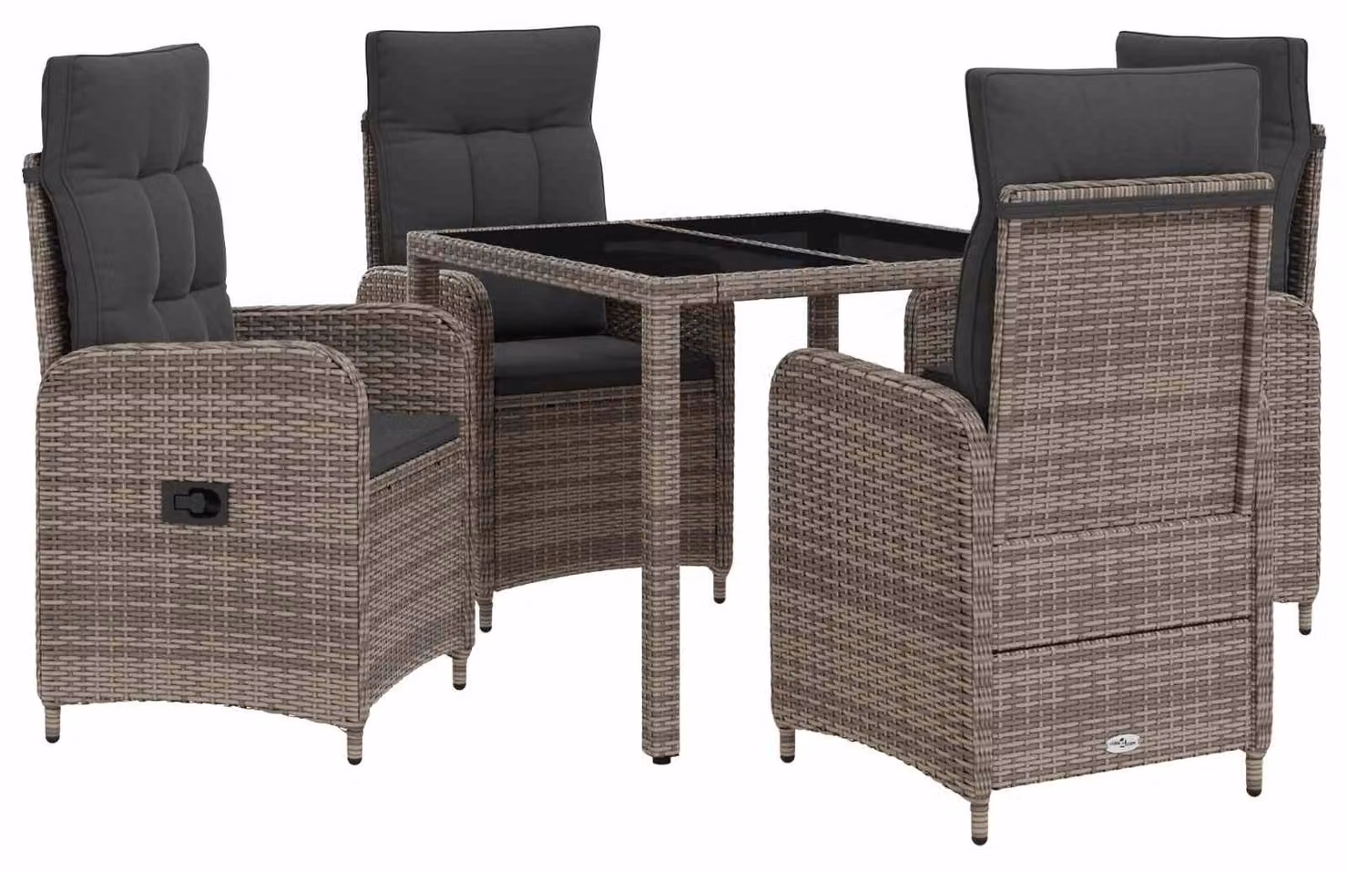 Set da pranzo per esterni 5 pcs Grigio chiaro e grigio scuro