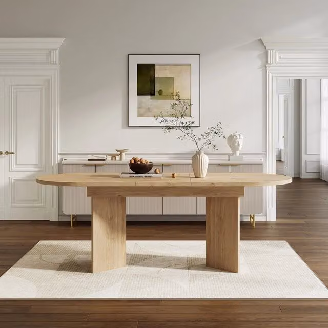 Tavolo da pranzo allungabile ¨C Minimal ¨C Rovere effetto quercia 140/180x90cm per 6-8 persone bordi arrotondati