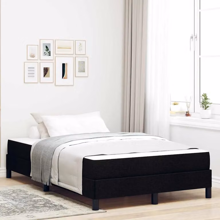 Letto a molle con materasso vidaXL Nero L/P: 120 x 200 cm