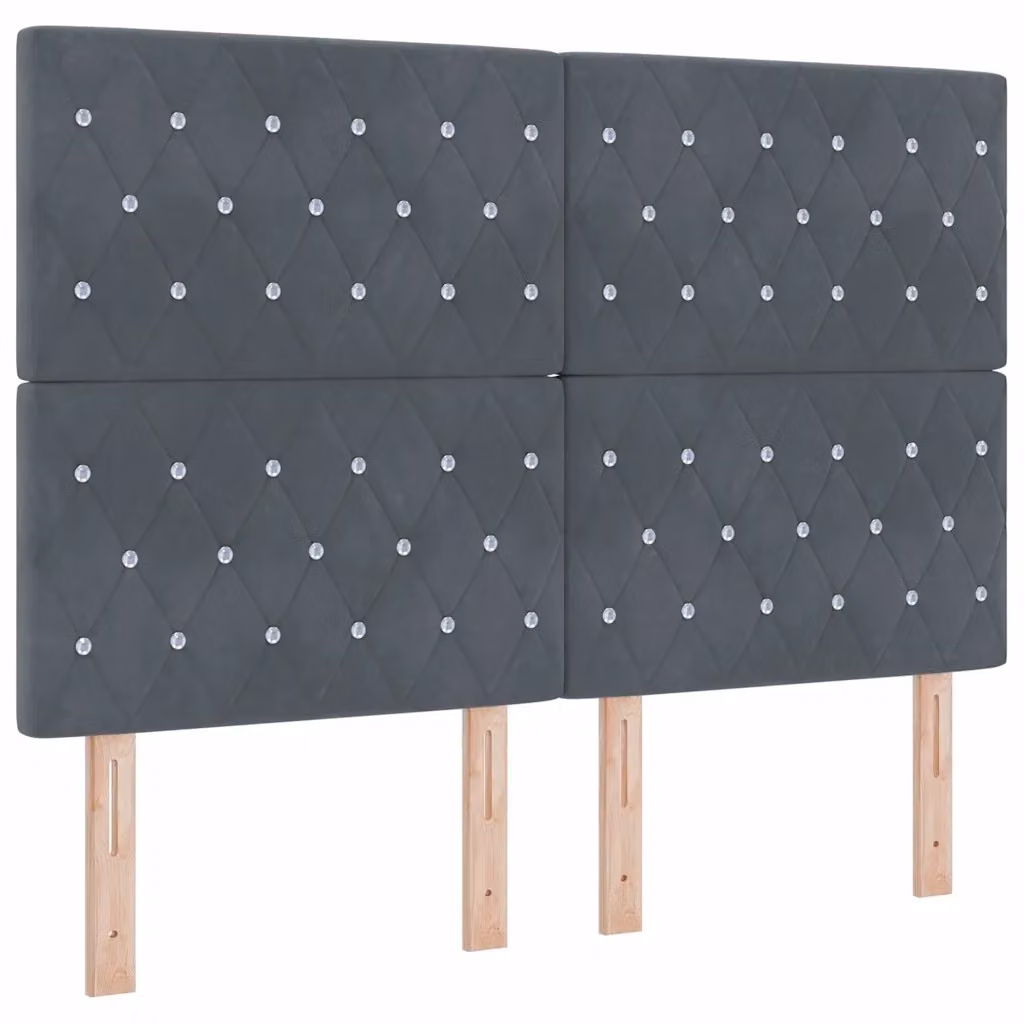 Letto a molla con illuminazione LED vidaXL in velluto grigio L: 160 cm, P: 200 cm, H: 280 cm – 2