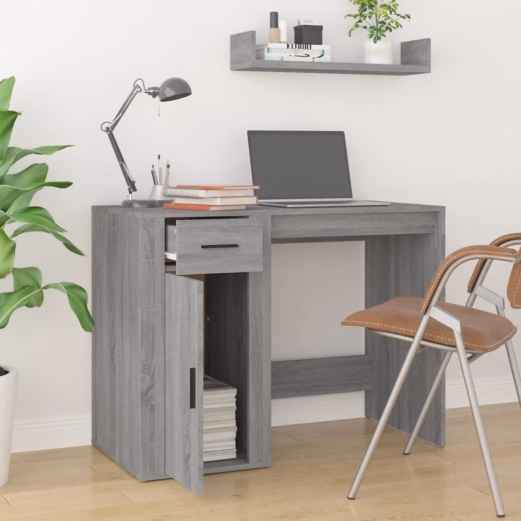 Maison Exclusive - Scrivania Grigio Sonoma 100x49x75 cm Materiale ligneo