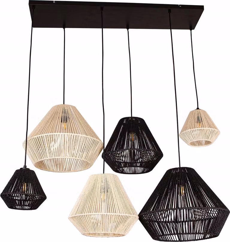Lampada a sospensione in bambù BOHO rattan legno Loft