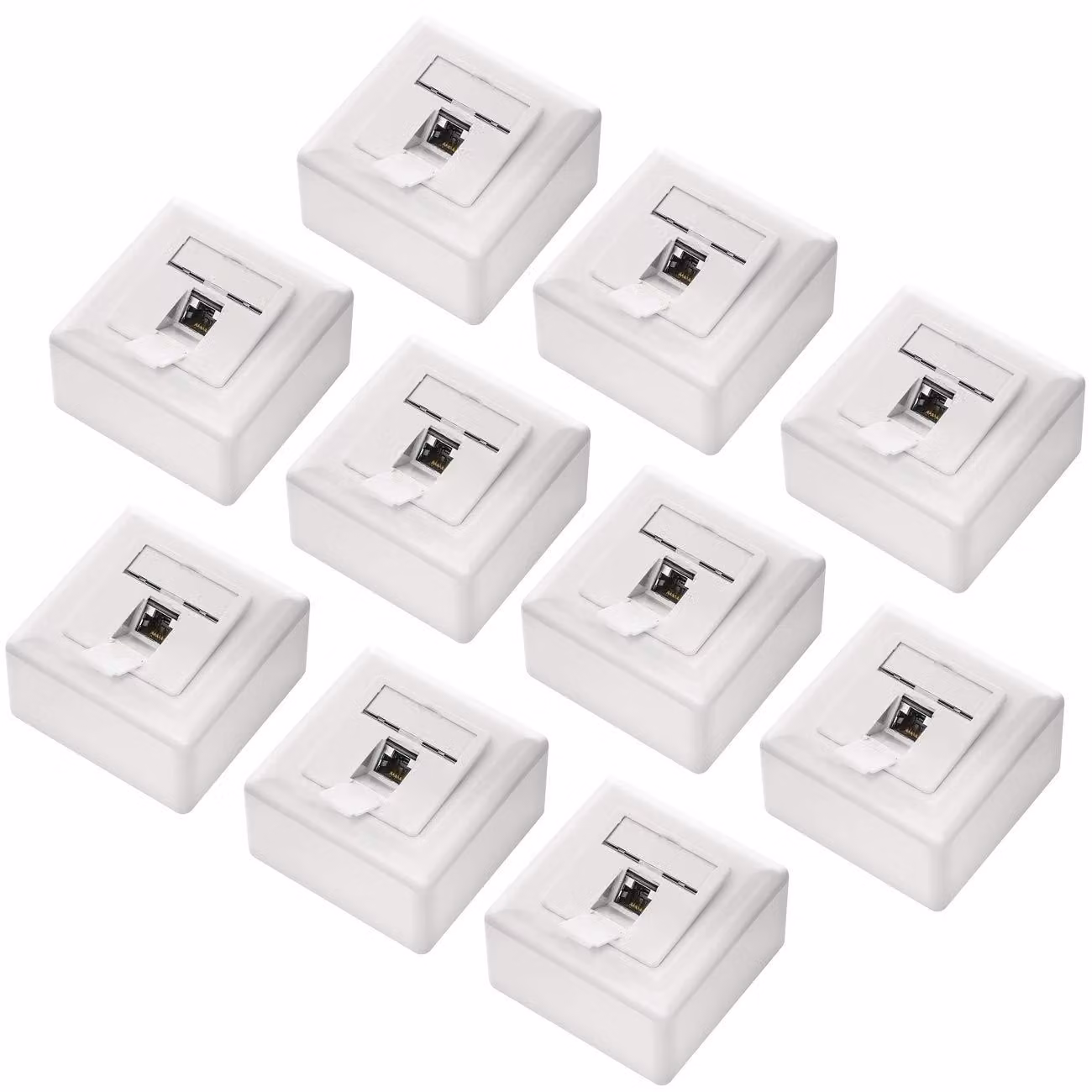 deleyCON, connettore di rete universale CAT6, 1 porta RJ45, schermato, 10 pezzi, bianco