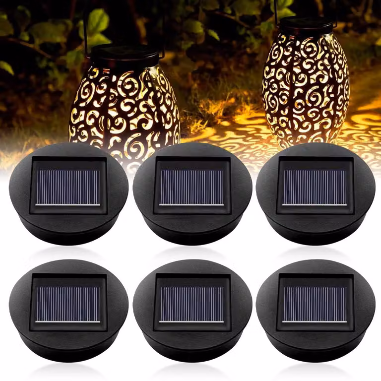 Set di 6 lampadine di ricambio a energia solare, LED, grado di protezione IP65, 8 cm, impermeabili
