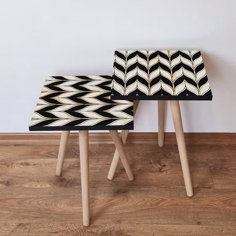 Skye Decor, 2Shp267 - Bianco, tavolino (2 pezzi), bianco, 100% MDF, 35 x 35 x 47 cm