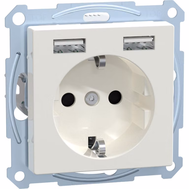 Presa doppia USB Gira SCHUKO, bianco polare, 1 pz.