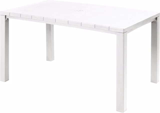Tavolo da giardino rettangolare Keter in resina effetto legno bianco L: 147 cm, P: 90 cm, H: 75 cm