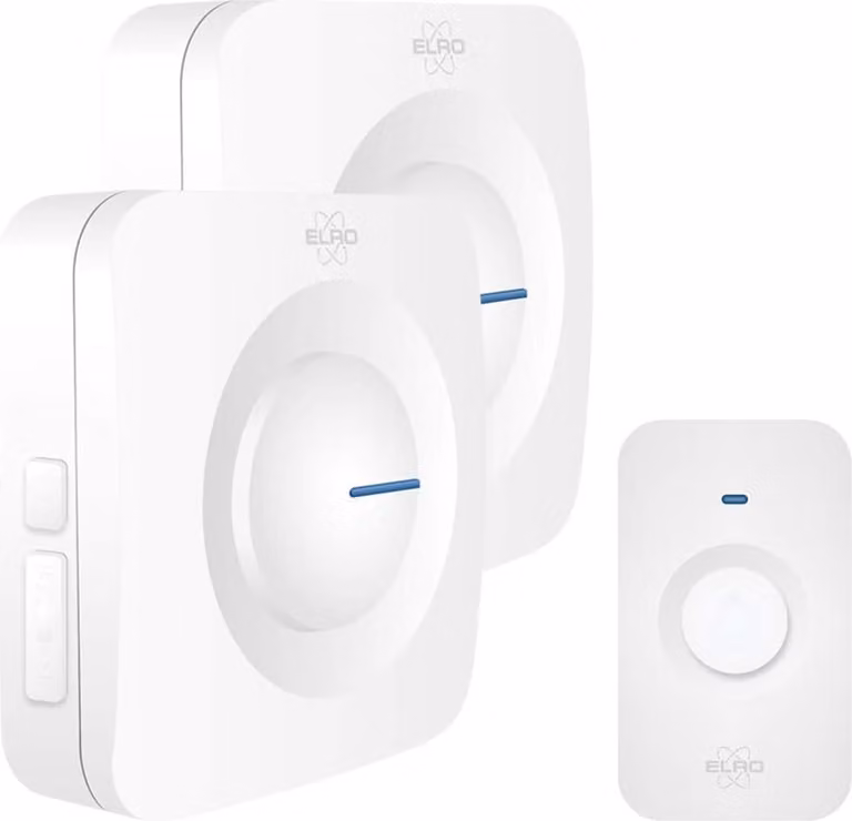 Campanello senza fili, 2 suonerie per porta Display per non udenti, campanello a spinta resistente alle intemperie, bianco
