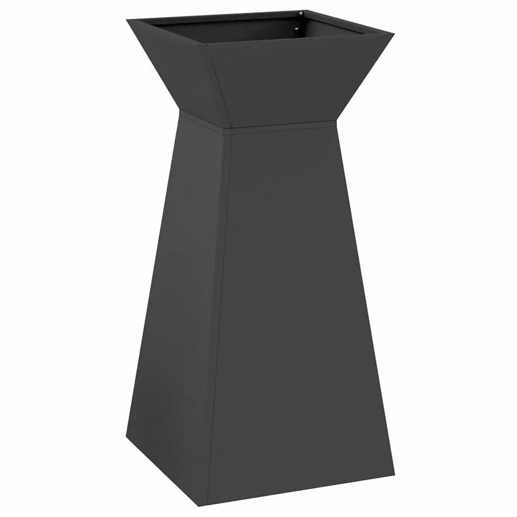 Set di 2 fioriere a colonna HELLOSHOP26 in plastica nera per esterni, design moderno, L/P/H: 35 x 35 x 73 cm – 2