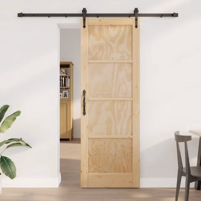 Porta scorrevole ORKDAL vidaXL in legno massello di pino, L: 73,5 cm, H: 211 cm
