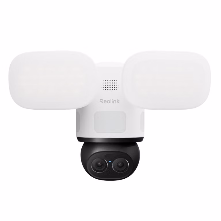 Reolink TrackFlex Floodlight WiFi, telecamera di sorveglianza per esterni con proiettore 4K via Wi-Fi e cavo, tracciamento automatico a 360°, ricerca video con IA senza abbonamento, riconoscimento IA