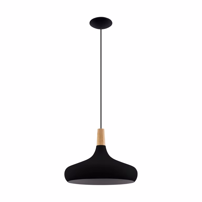 Lampadario Contemporaneo Sabinar Grande 1 Luce Metallo Nero E Marrone