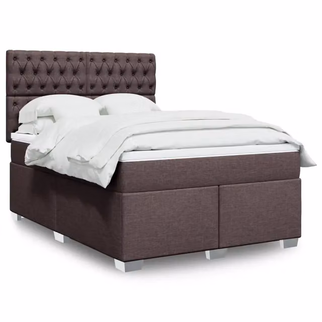 Letto Ibrido con Giroletto a Molle e Materasso vidaXL in Marrone e Bianco L/P/H: 140 x 200 x 150,5 cm