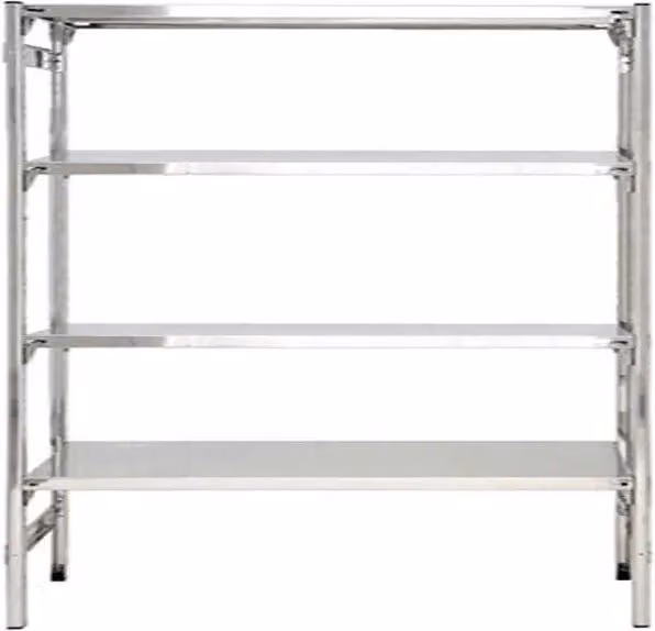 Scaffalatura professionale in acciaio inox argentato con ripiani regolabili CASTELLANI SHOP L: 200 cm, P: 40 cm, H: 200 cm