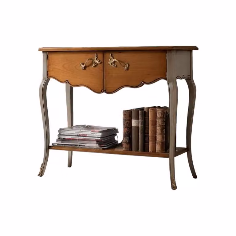 Consolle classica con 2 ante in legno di faggio stile shabby Mobili 2G L/P/H: 90 x 38 x 80 cm