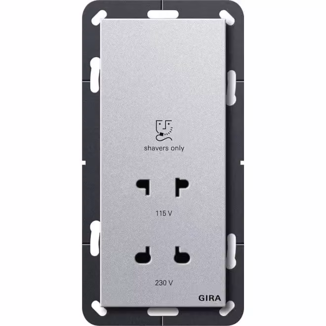 Gira 282026 Presa per rasoio Sistema 55 Colore alluminio