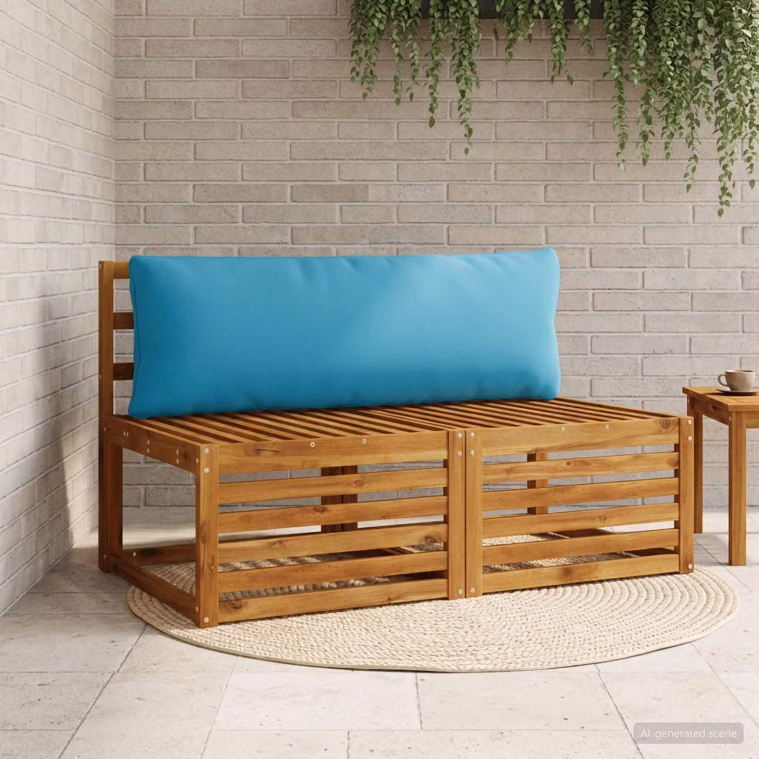Cuscino per schiena vidaXL PUTTEN in poliestere azzurro con rivestimento rimovibile e lavabile in lavatrice