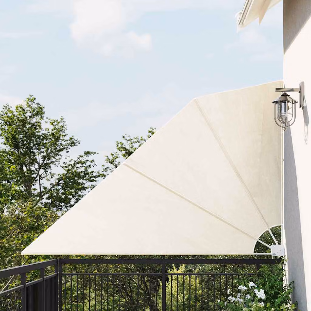 vidaXL Tenda Laterale Pieghevole per Balcone in Poliestere e Acciaio, Beige, L: 160 cm, H: 240 cm