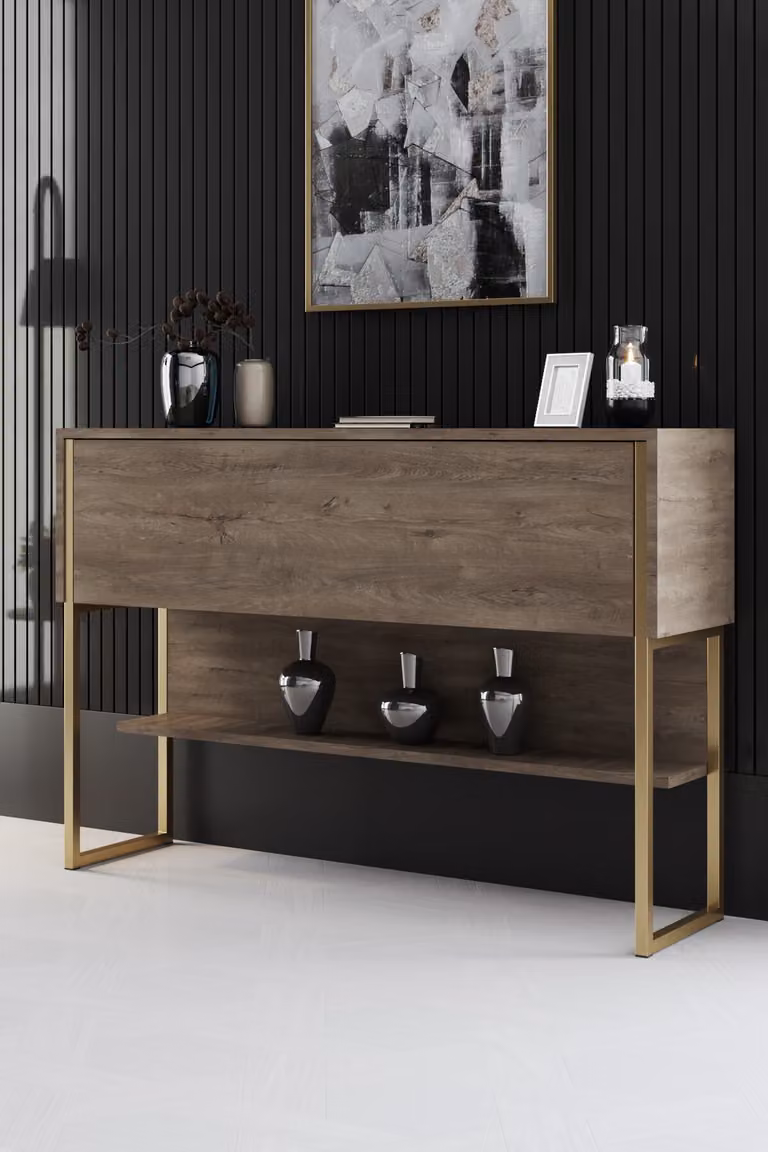 Skye Decor, Luxe - Oro, Noce, Comò, Oro, 120 x 80 x 30 cm
