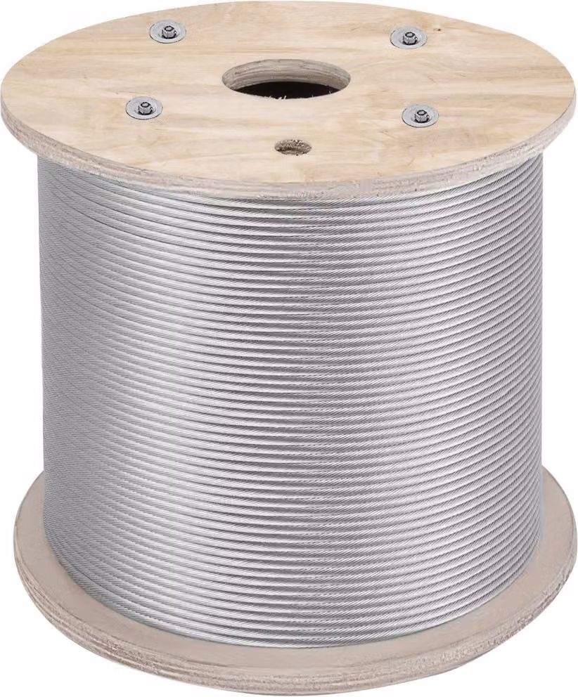 Cavo a fune in acciaio inox 304, 1/4 di pollice, struttura 7x19, 200 piedi - Cavo in acciaio inox - Alta capacità di carico
