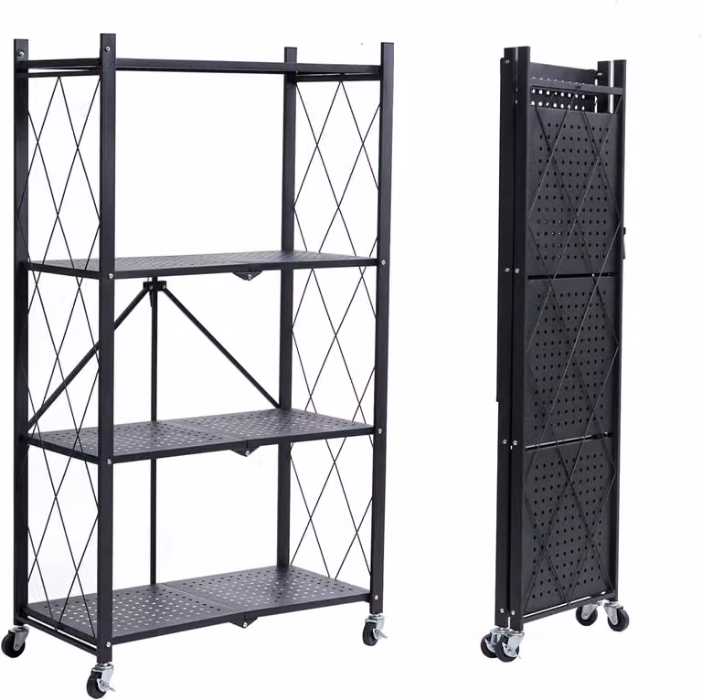 Scaffale a ripiani, 4 livelli, in metallo, dimensioni 71x34x126 cm, ideale per soggiorno e ufficio