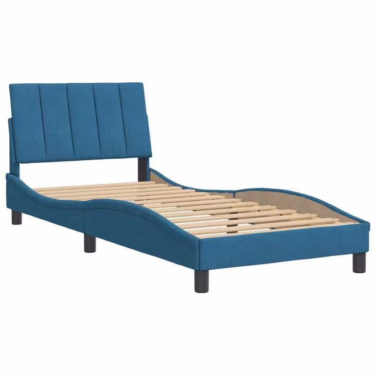 Giroletto senza Materasso Hanko Blu 90x200 cm in Velluto