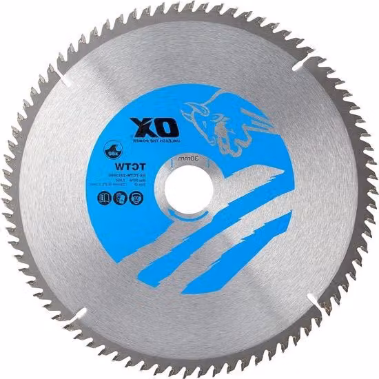 Lama circolare per sega circolare per legno con 80 denti ATB argento e blu