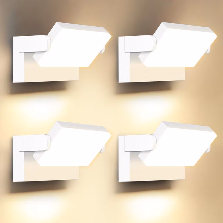 Lampada da parete esterna a LED, 60W, 5000 lumen, 3000K, rotazione a 360°, grado di protezione IP65, confezione da 4