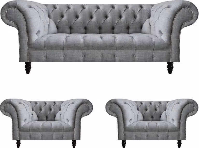 Luxus Möbel Sofagarnitur Couch Polster 3+1+1 Textil Sofa Set Garnitur