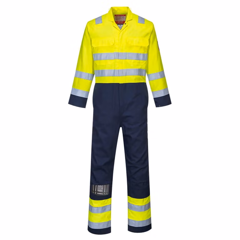 Portwest BIZ7 Warnschutz Antistatico Bizflame Pro Tuta giallo/marino Gr. L