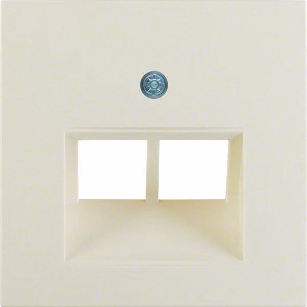 Placca centrale per presa UAE 2-gang S.1 bianca, lucida Berker 5314098982