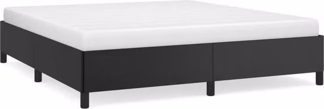Letto matrimoniale moderno DESIGN IN in similpelle nera con doghe in legno L/P: 160 x 200 cm – 1